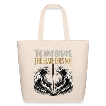 Katana Wave Japanese Warrior Gym Apparel - Eco-Friendly Cotton Tote - natural - Front