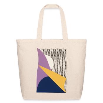 Retro Abstract Geometric Pattern - Eco-Friendly Cotton Tote - natural - Front