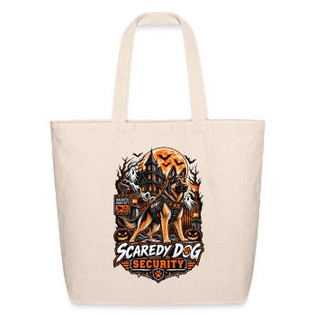 Scaredy Dog Security K9 German Shepherd Halloween - Eco-Friendly Cotton Tote - natural - Front