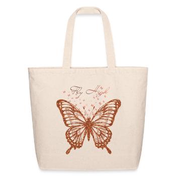 Golden Butterfly Flight - Eco-Friendly Cotton Tote - natural - Front