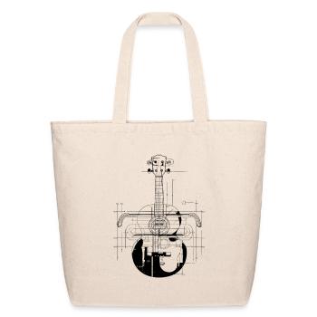 Ukulele One Line Drawing - Eco-Friendly Cotton Tote - natural - Front