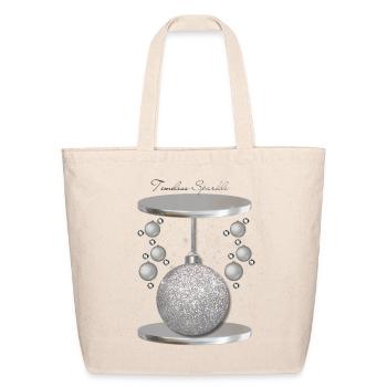 Timeless Sparkle Silver Holiday Design - Eco-Friendly Cotton Tote - natural - Front