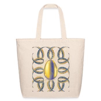 Golden Elegance Abstract Luxury Design - Eco-Friendly Cotton Tote - natural - Front