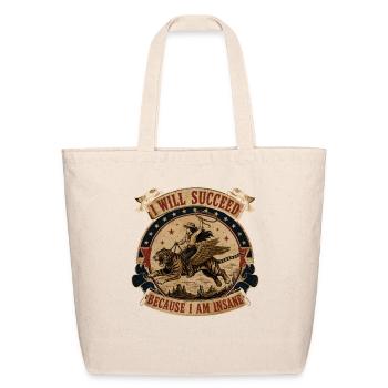 Insane Ambition Patch Rider Tiger - Eco-Friendly Cotton Tote - natural - Front
