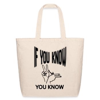 Peace Sign Hand Silhouette - Eco-Friendly Cotton Tote - natural - Front