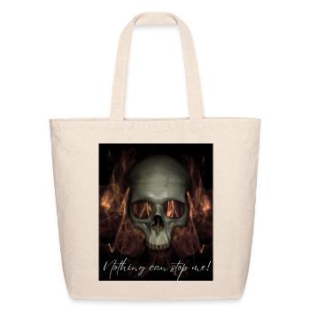 Fiery Skull with Flames - Eco-Friendly Cotton Tote - natural - Front