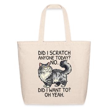 Fluffy Gray Cat Portrait Charm - Eco-Friendly Cotton Tote - natural - Front