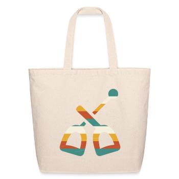 Stirrups Riding Crop Retro Vintage Stripes Horse R - Eco-Friendly Cotton Tote - natural - Front