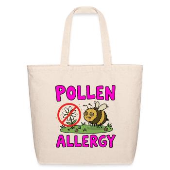 Pollen Allergy Funny Sick Bee Spring Graphic - Eco-Friendly Cotton Tote - natural - Front