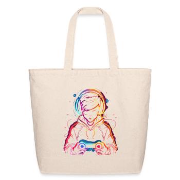 Gamer Synthwave - Eco-Friendly Cotton Tote - natural - Front