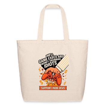 Corporate Hand Crushes Controller - Eco-Friendly Cotton Tote - natural - Front