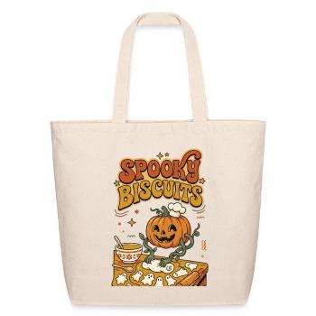 Retro Spooky Biscuits Pumpkin Bakery Halloween - Eco-Friendly Cotton Tote - natural - Front