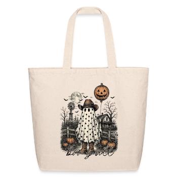 Western Cowboy Vintage Halloween Ghost Tee T-Shirt - Eco-Friendly Cotton Tote - natural - Front