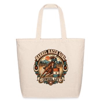Barrel Racer Girl Cowgirl Life Vintage Rodeo - Eco-Friendly Cotton Tote - natural - Front