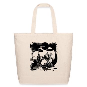Drum Kit Sketch - Eco-Friendly Cotton Tote - natural - Front