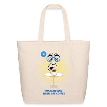 Wake Up and Smell the Coffee Pop Art - Eco-Friendly Cotton Tote - natural - Front