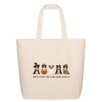 Border Collie Halloween Crew - Eco-Friendly Cotton Tote - natural - Front