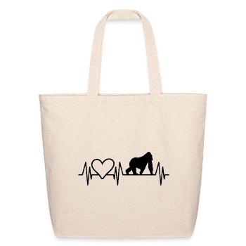 Ape Heartbeat Heart - Eco-Friendly Cotton Tote - natural - Front