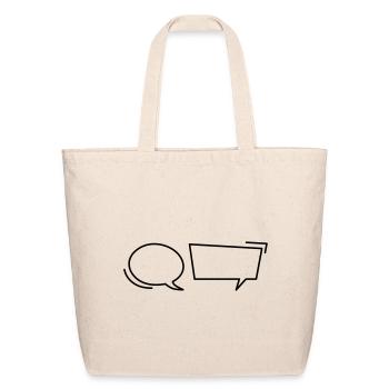 An illustration of two speech bubbles - Eco-Friendly Cotton Tote - natural - Front