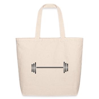 Chrome Barbell Line Art - Eco-Friendly Cotton Tote - natural - Front
