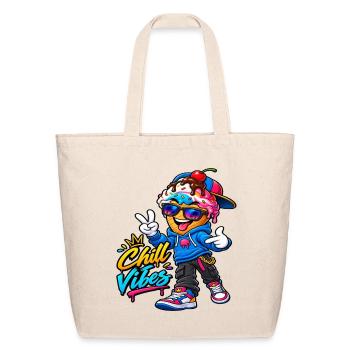 Chill Vibes Ice Cream – Summer Dessert Streetwear - Eco-Friendly Cotton Tote - natural - Front