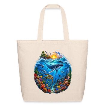 Ocean Life – Underwater World Adventure - Eco-Friendly Cotton Tote - natural - Front