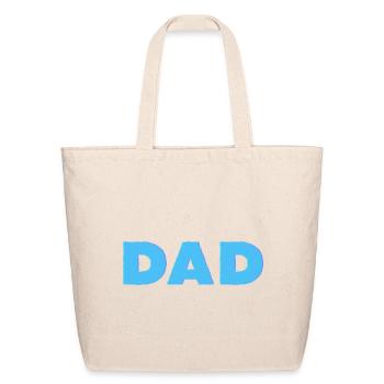 Bold Blue Dad Risograph Letters - Eco-Friendly Cotton Tote - natural - Front