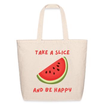 watermelon slice - Eco-Friendly Cotton Tote - natural - Front