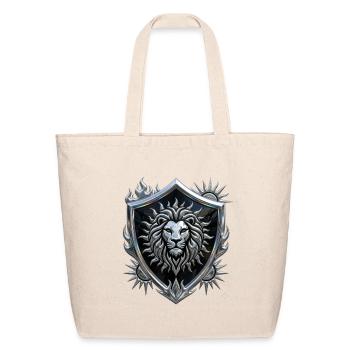 Luminous Lion Shield Crest - Eco-Friendly Cotton Tote - natural - Front