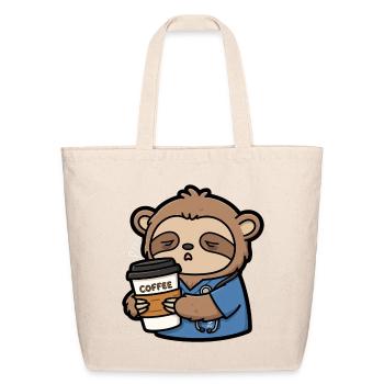 Sleepy Sloth Doctor Coffee - Eco-Friendly Cotton Tote - natural - Front