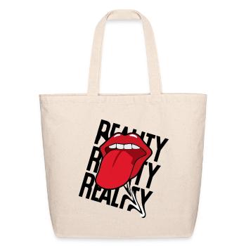 Red Tongue Lip Pop Art - Eco-Friendly Cotton Tote - natural - Front