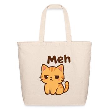 Cute Unimpressed Orange Kitten "Meh" - Eco-Friendly Cotton Tote - natural - Front