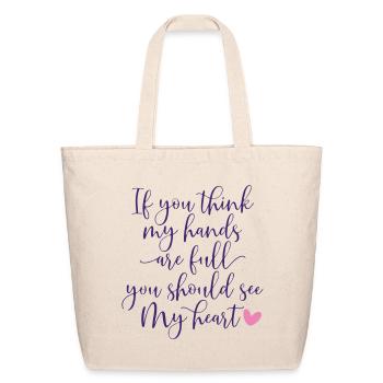 Inspirational Handwritten Love Quote - Eco-Friendly Cotton Tote - natural - Front