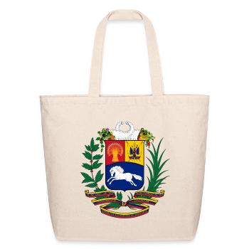 Venezuelan Coat of Arms Crest - Eco-Friendly Cotton Tote - natural - Front