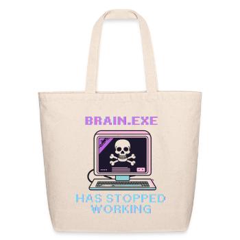 Neon Retro Skull Computer - Eco-Friendly Cotton Tote - natural - Front