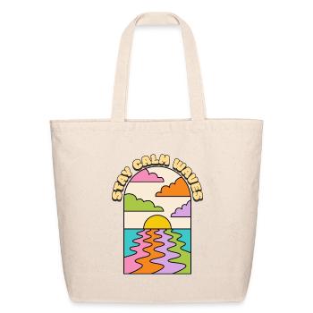 STAY CALM WAVES - Eco-Friendly Cotton Tote - natural - Front