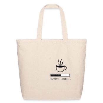 Caffeine Loading Minimalist Coffee Design - Eco-Friendly Cotton Tote - natural - Front