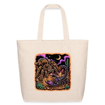 Desert Night Predator Tarantula Scorpion - Eco-Friendly Cotton Tote - natural - Front