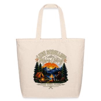 Less Scrolling More Living - Eco-Friendly Cotton Tote - natural - Front