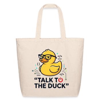 Tech Duck Talk Quack - Eco-Friendly Cotton Tote - natural - Front