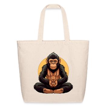 Monkey Yogi - Eco-Friendly Cotton Tote - natural - Front