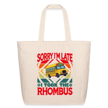 I Took The Rhombus Funny School Bus Math Pun - Eco-Friendly Cotton Tote - natural - Front