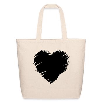 Heart - love heart - Eco-Friendly Cotton Tote - natural - Front