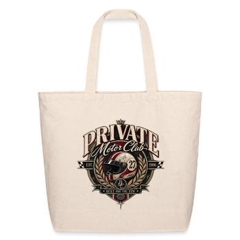 Private Motor Club Crest Vintage Helmet - Eco-Friendly Cotton Tote - natural - Front