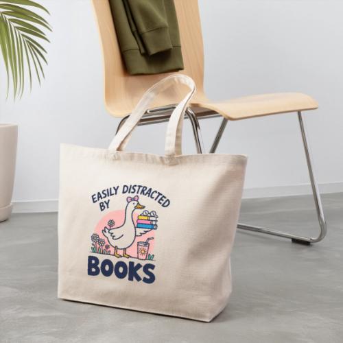 Easily Distracted By Books - Cute Goose - Eco-Friendly Cotton Tote