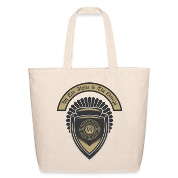 Alpha and Omega Shield Crest - Eco-Friendly Cotton Tote - natural - Front