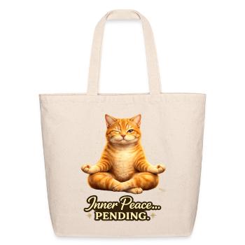 Zen Cat Inner Peace Pending - Eco-Friendly Cotton Tote - natural - Front