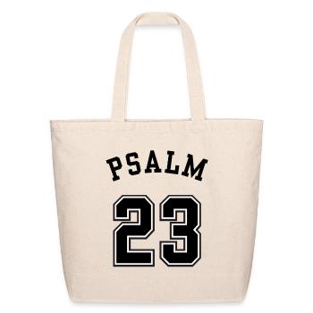Psalm 23 Bold Athletic font  Jersey - Eco-Friendly Cotton Tote - natural - Front