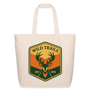 Wild Trails Deer Crest Patch - Eco-Friendly Cotton Tote - natural - Front