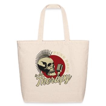 Punk Rock Is My Therapy Vintage Punk Skull - Eco-Friendly Cotton Tote - natural - Front